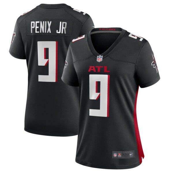 Women’s Michael Penix Jr. Atlanta Falcons Black Game Jersey – All Stitched