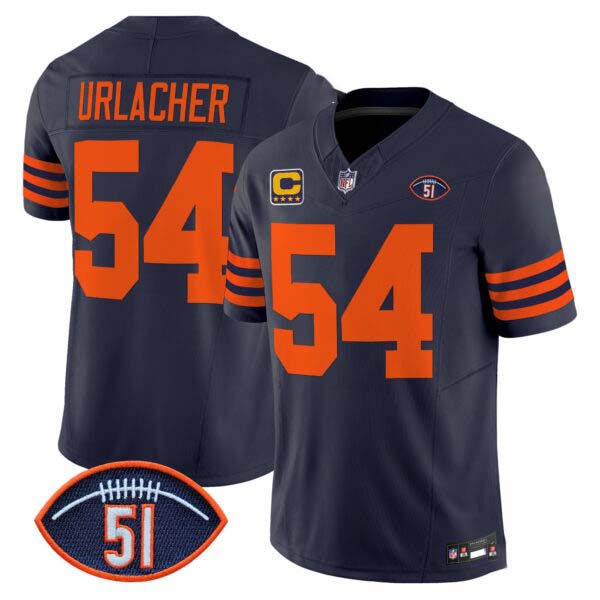 Men’s Chicago Bears Dick Butkus Patch Throwback Vapor Limited Jersey – All Stitched