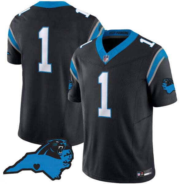 Men’s Panthers Vapor Limited Jersey – Carolina Patch – All Stitched