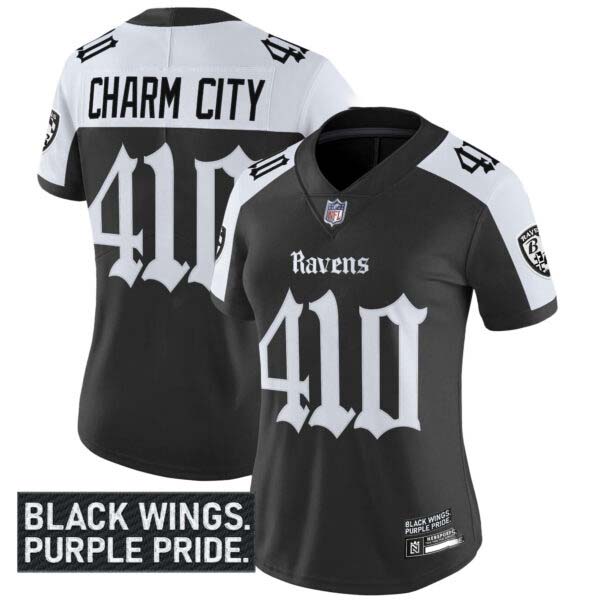 Women’s Baltimore Ravens ‘Gothic Nevermore Edition’ Vapor Limited Jersey – All Stitched