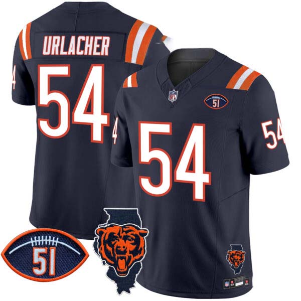 Men’s Bears Illinois Patch Vapor Limited Jersey V2 – All Stitched