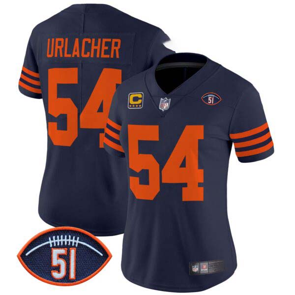 Women’s Chicago Bears Dick Butkus Patch Throwback Vapor Limited Jersey – All Stitched