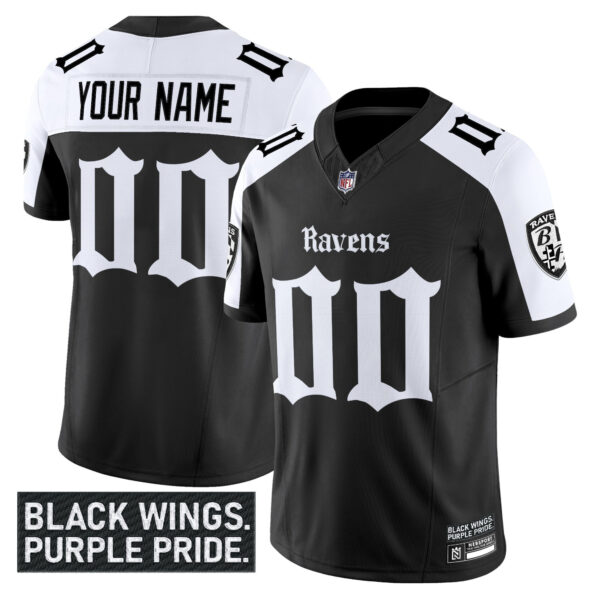 Baltimore Ravens ‘Gothic Nevermore Edition’ Vapor Limited Custom Jersey – All Stitched