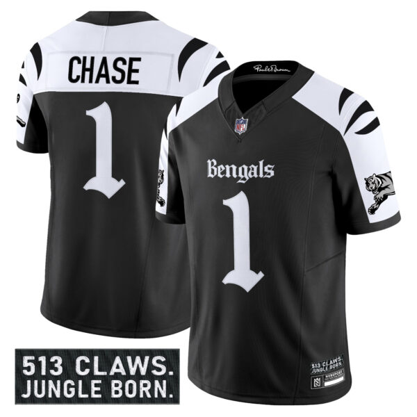 Men’s Cincinnati Bengals ‘Gothic Jungle Shadows Edition’ Vapor Limited Jersey – All Stitched