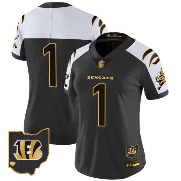 Women’s Bengals 2024 Gold Vapor Limited Jersey – All Stitched