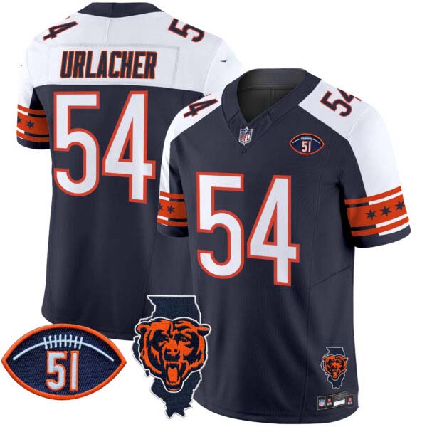 Men’s Bears Illinois & Dick Butkus Patch Vapor Limited Jersey – All Stitched