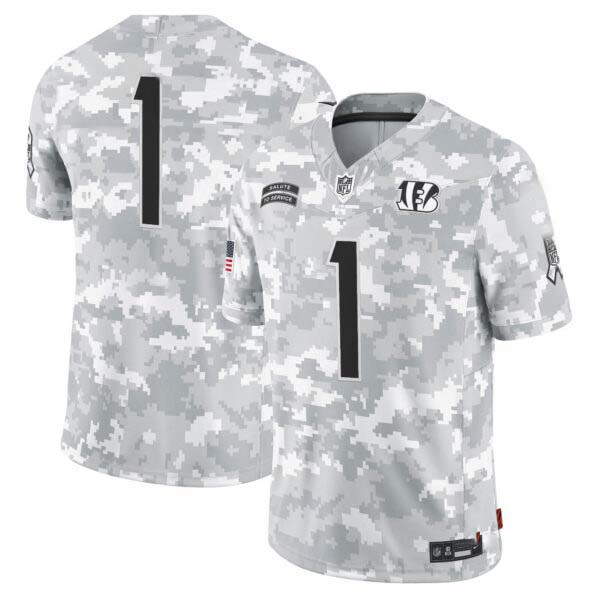 Cincinnati Bengals 2024 Salute to Service Vapor Limited Jersey – Arctic Camo – All Stitched