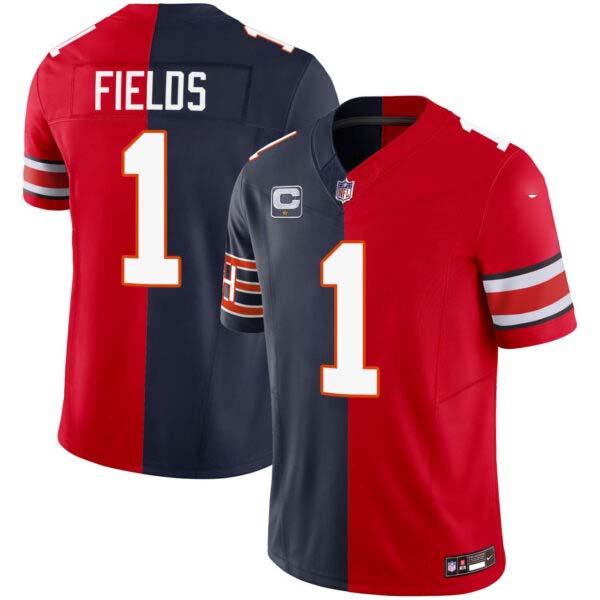 Justin Fields Chicago Bears Ohio State Buckeyes Split Jersey – All Stitched