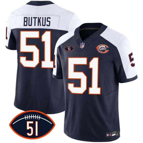 Men’s Bears Throwback Dick Butkus Patch Jersey – All Stitched
