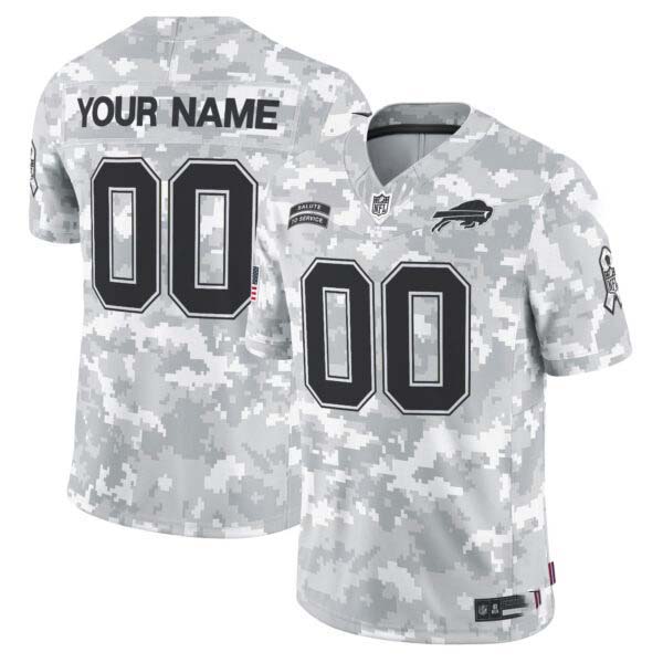 Buffalo Bills 2024 Salute to Service Vapor Limited Custom Jersey – Arctic Camo – All Stitched