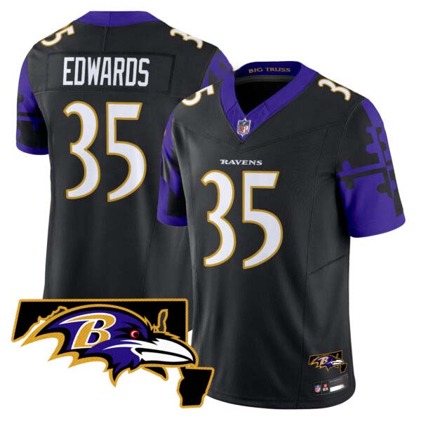 Men’s Ravens Maryland Flag Map Patch Vapor Limited Jersey – All Stitched