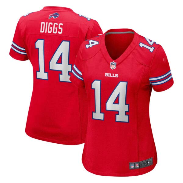 Women’s Buffalo Bills Stefon Diggs Red Jersey – All Stitched