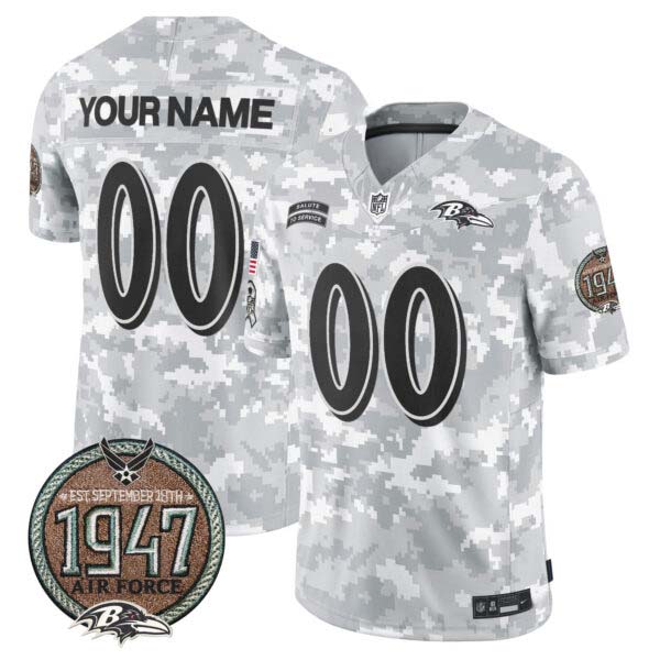 Ravens 2024 Salute to Service Establishment Year Patch Vapor Limited Custom Jersey – All Stitched