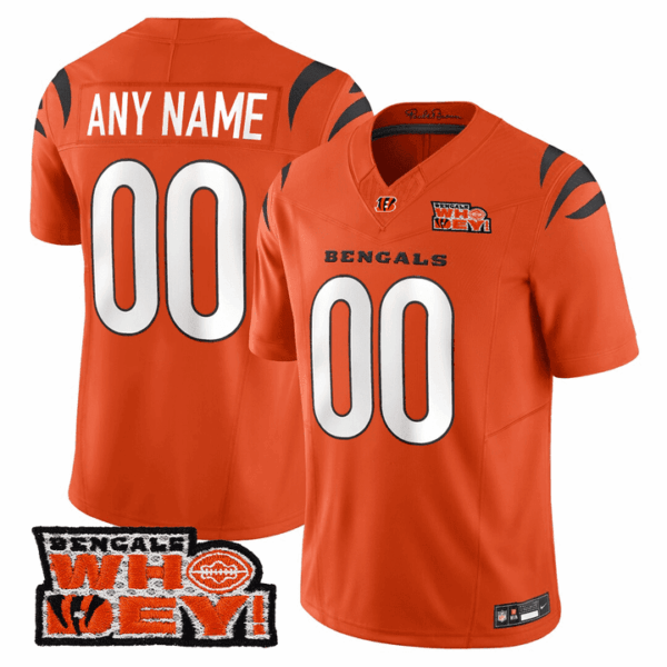 Cincinnati Bengals Who Dey Patch Custom Jersey – All Stitched