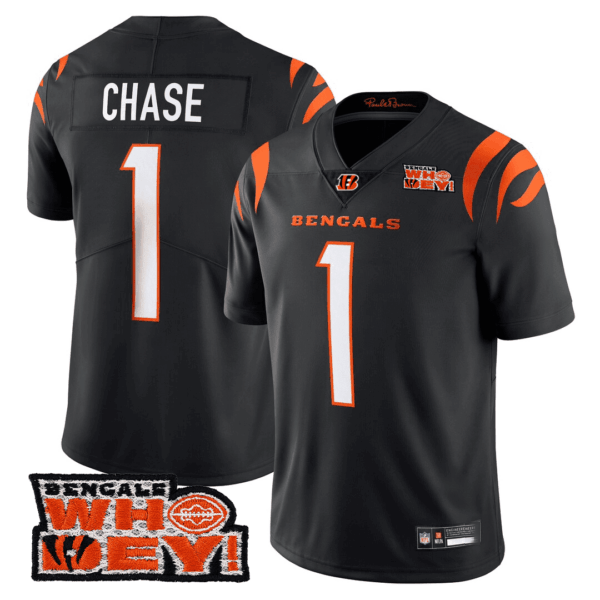 Men’s Cincinnati Bengals Who Dey Patch Jersey – All Stitched