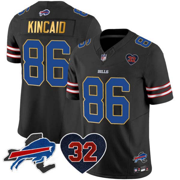 Men’s Bills O.J. Simpson Patch Gold Trim Vapor Limited Jersey – All Stitched