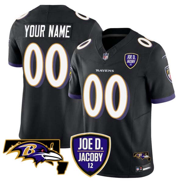 Ravens Joe D & Jacoby Patch Vapor Limited Custom Jersey – All Stitched