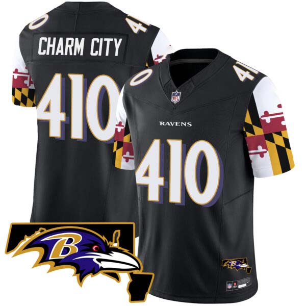 Men’s Ravens Maryland Flag Vapor Limited Jersey V2 – All Stitched