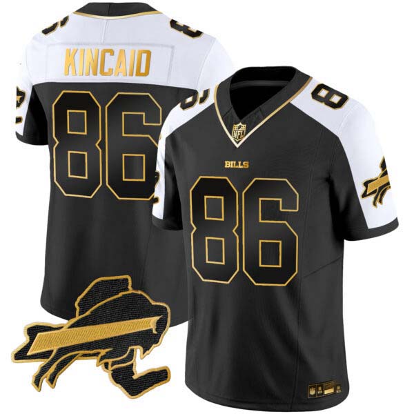 Men’s Bills New York Patch Gold Vapor Limited Jersey – All Stitched
