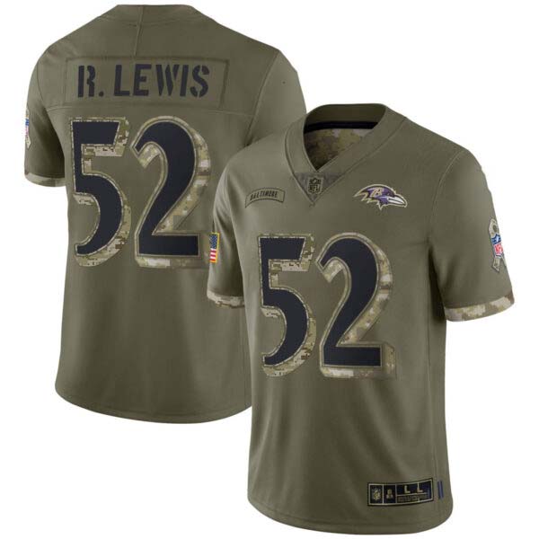 Ray Lewis Baltimore Ravens Salute To Service Jersey – All Stitched
