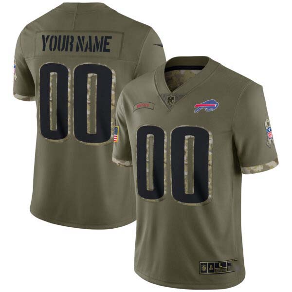 Bills Salute To Service Custom Name and Number – All Stitched