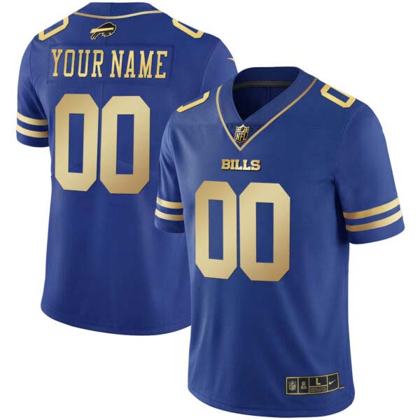 Bills Gold and Split Custom Name and Number – All Stitched
