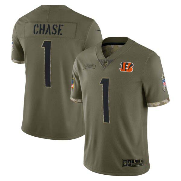 Bengals 2022 Salute To Service Limited Jersey – Olive – All Stitched
