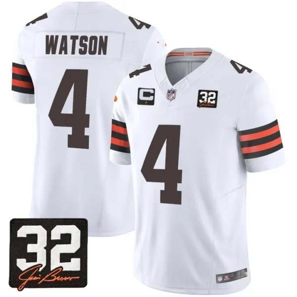 Deshaun Watson Cleveland Browns White Jersey – All Stitched