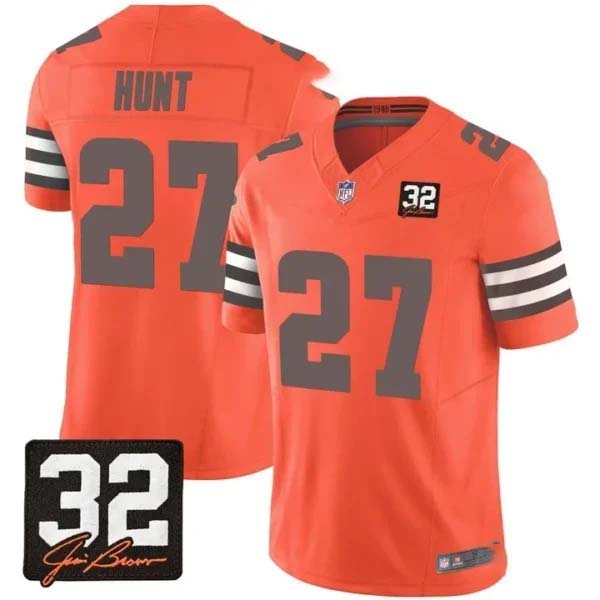 Cleveland Browns Kareem Hunt Orange Jersey – All Stitched