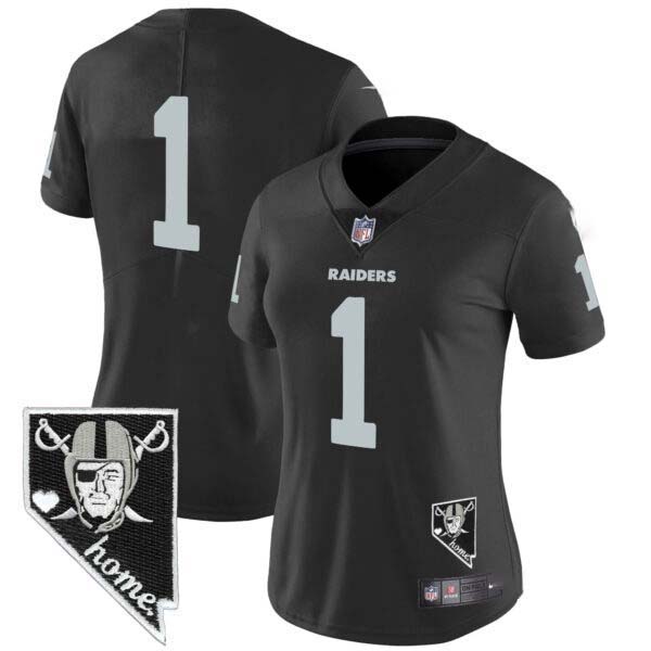 Women’s Raiders Nevada Home Patch Vapor Jersey – All Stitched