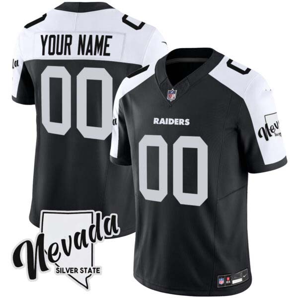 Raiders Nevada Silver State Patch Vapor Custom Jersey – All Stitched