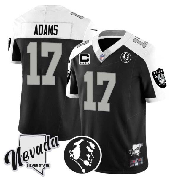 Men’s Raiders John Madden Honoring & Nevada Silver State Patch Vapor Jersey – All Stitched