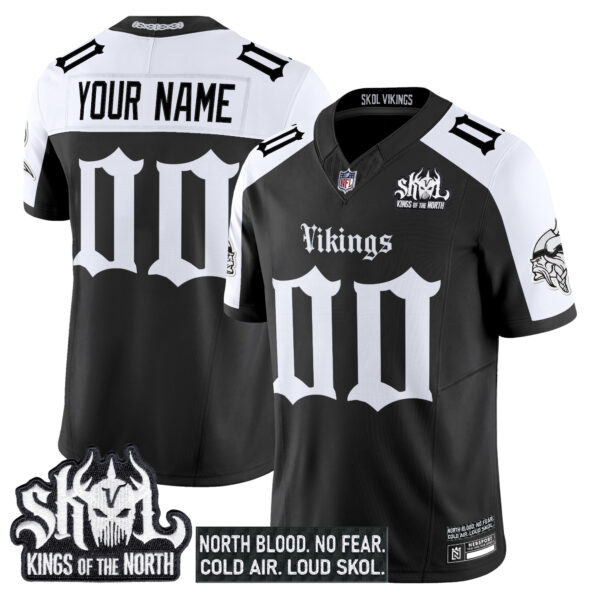 Minnesota Vikings ‘Gothic Norseblood Edition’ Vapor Limited Custom Jersey – All Stitched