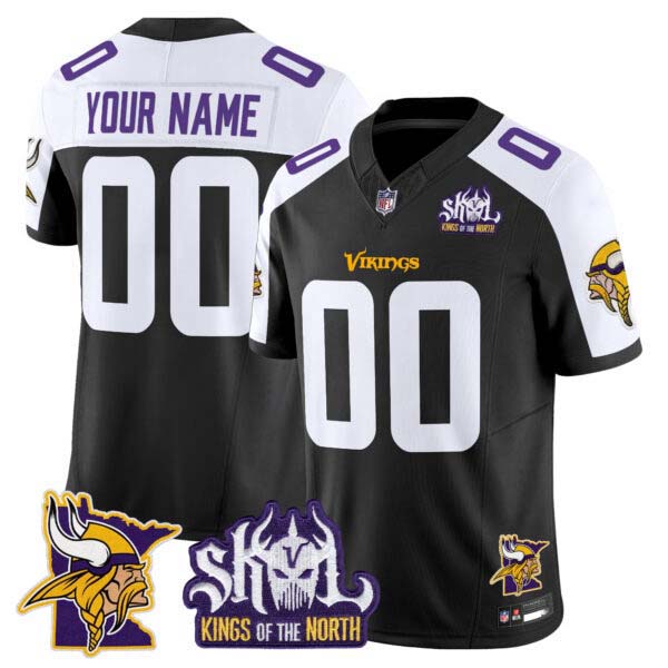 Minnesota Vikings Kings Of The North Patch Vapor Limited Custom Jersey V3 – All Stitched