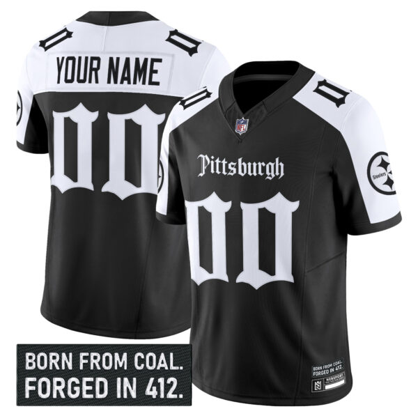 Pittsburgh Steelers ‘Gothic Steel City Edition’ Vapor Limited Custom Jersey – All Stitched