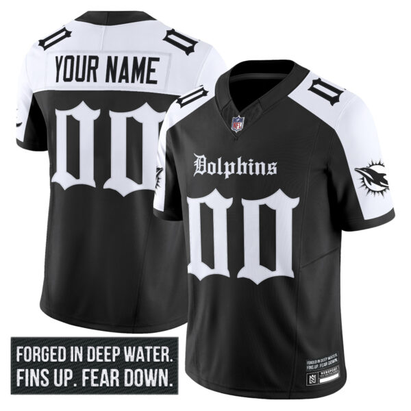 Miami Dolphins ‘Gothic Deep Water Edition’ Vapor Limited Custom Jersey – All Stitched