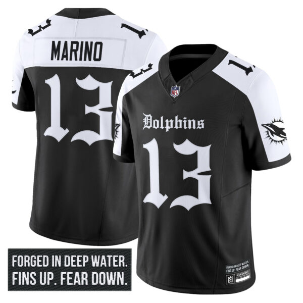 Men’s Miami Dolphins ‘Gothic Deep Water Edition’ Vapor Limited Jersey – All Stitched