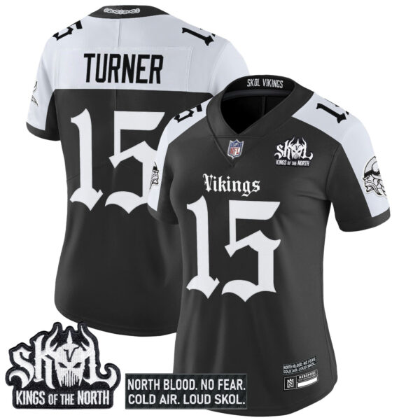 Women’s Minnesota Vikings ‘Gothic Norseblood Edition’ Vapor Limited Jersey – All Stitched