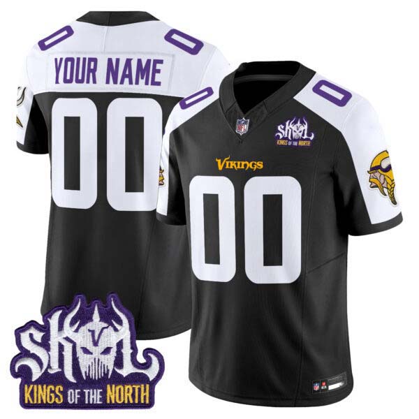 Minnesota Vikings Kings Of The North Patch Vapor Limited Custom Jersey V2 – All Stitched