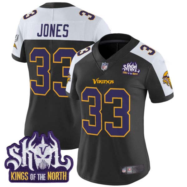 Women’s Minnesota Vikings King Of The North Patch Throwback Vapor Limited Jersey – All Stitched