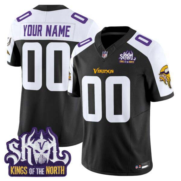Minnesota Vikings Kings Of The North Patch Vapor Limited Custom Jersey – All Stitched