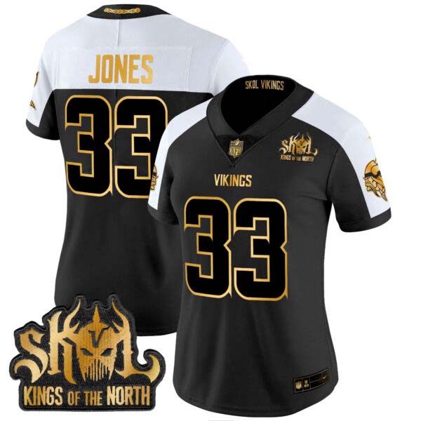 Women’s Minnesota Vikings 2024 Winter Warrior Skol Patch Gold Vapor Limited Jersey – All Stitched
