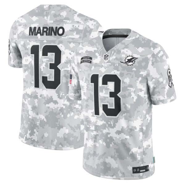 Miami Dolphins 2024 Salute to Service Vapor Limited Jersey – Arctic Camo – All Stitched
