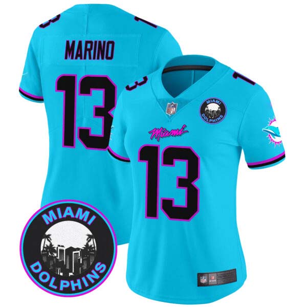 Women’s Dolphins “Miami Vice” Vapor Limited Jersey V3 – All Stitched