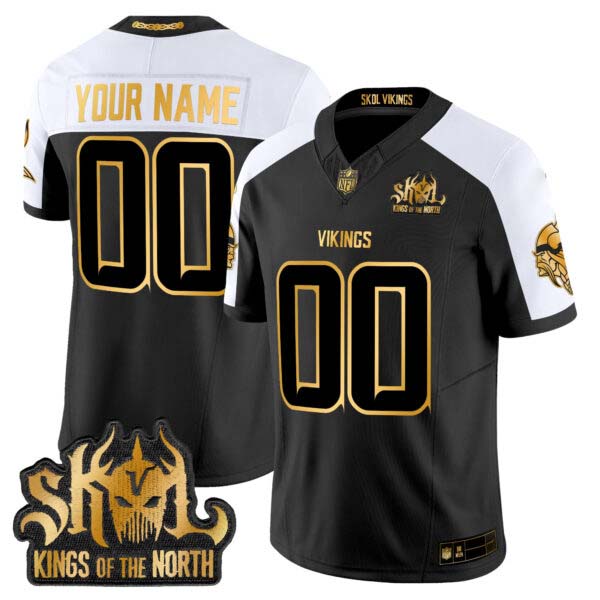 Minnesota Vikings 2024 Winter Warrior Skol Patch Gold Vapor Limited Custom Jersey – All Stitched