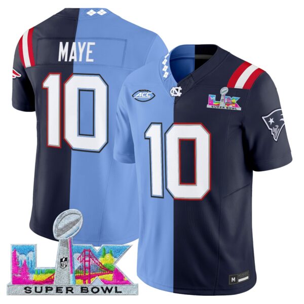 Drake Maye Split Vapor Limited Jersey – All Stitched