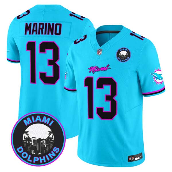 Men’s Dolphins “Miami Vice” Vapor Limited Jersey V3 – All Stitched