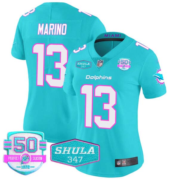 Women’s Dolphins “Miami Vice” Vapor Limited Jersey V2 – All Stitched