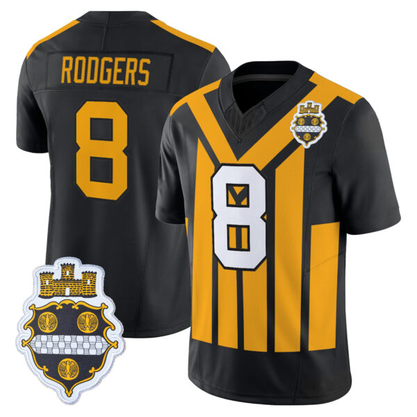 Men’s Pittsburgh Steelers 1933 Patch Throwback Vapor Limited Jersey V2 – All Stitched