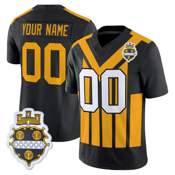 Pittsburgh Steelers 1933 Patch Throwback Vapor Limited Custom Jersey V2 – All Stitched